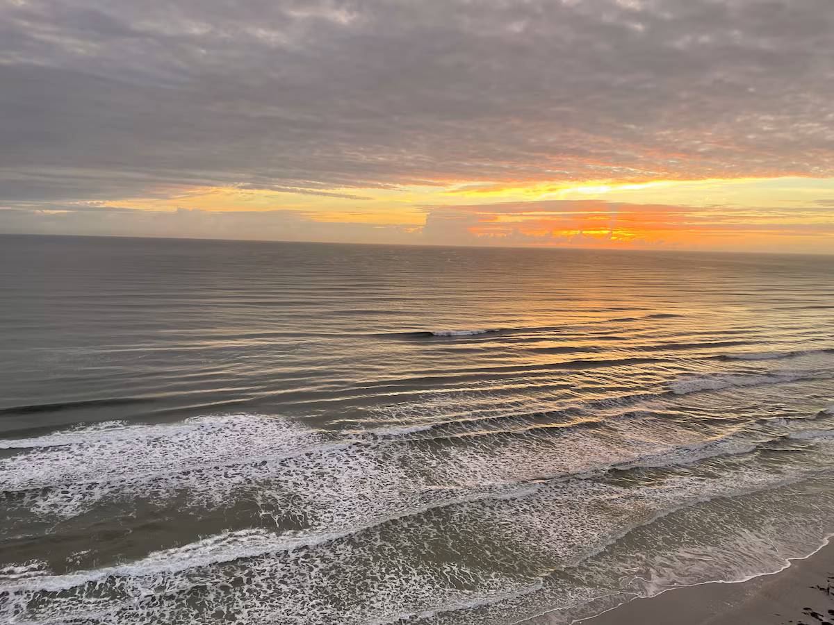 Aerial view of Daytona Beach Shores coastline